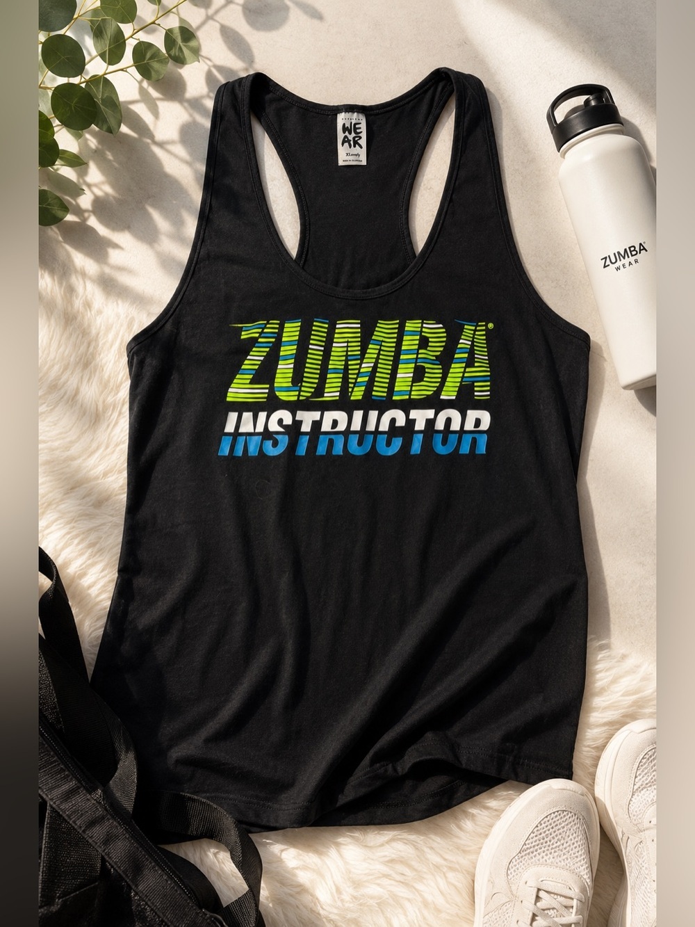 Zumba Wear Instructor Racerback Tank Top Black Graphic Workout XL